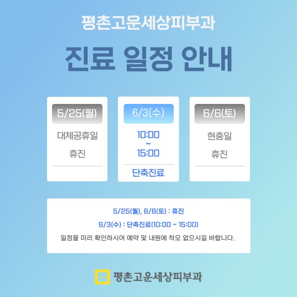 공휴일 진료 일정 안내